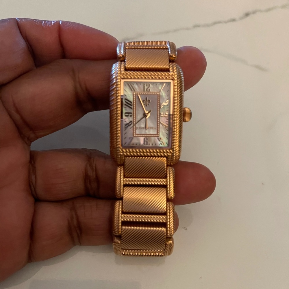 Judith Ripka Lexington Rose Gold Stainless Watch